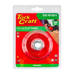 TORK CRAFT Wire Cup Brush Twisted 100mmxm14 Blister